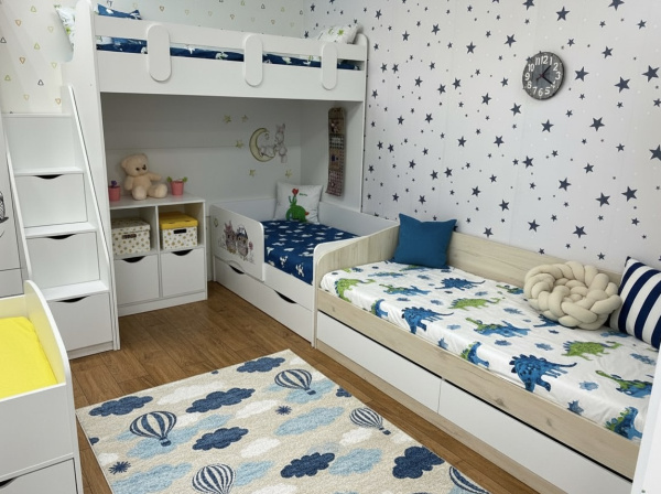 Кровать-чердак 190х80 Уют-2 (цвет белый)  от Династия Kids