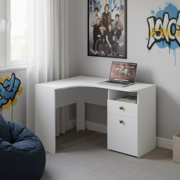 Стол угловой 1160 мм Умка NEW (ручки - дуб) от Династия Kids