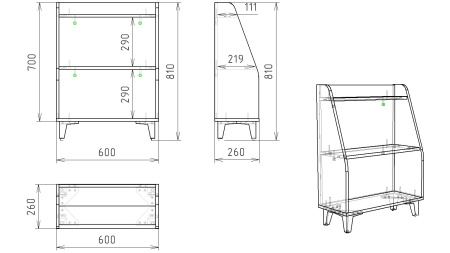 Комплект: кровать-чердак Мозаика-2 + кровать Непос + стеллаж   от Династия Kids