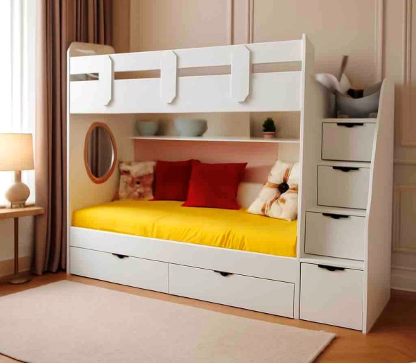 Кровать двухъярусная Фортуна 200х90 (цвет белый)