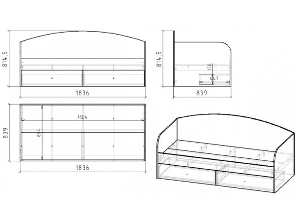 Кровать коллекции Хэппи 180х80 от Династия Kids