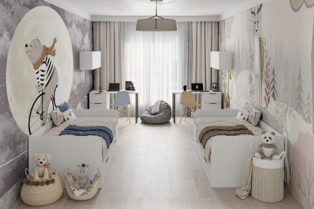 Угловой шкаф + пенал + стеллаж переходной коллекции Брайт Велюр от Династия Kids